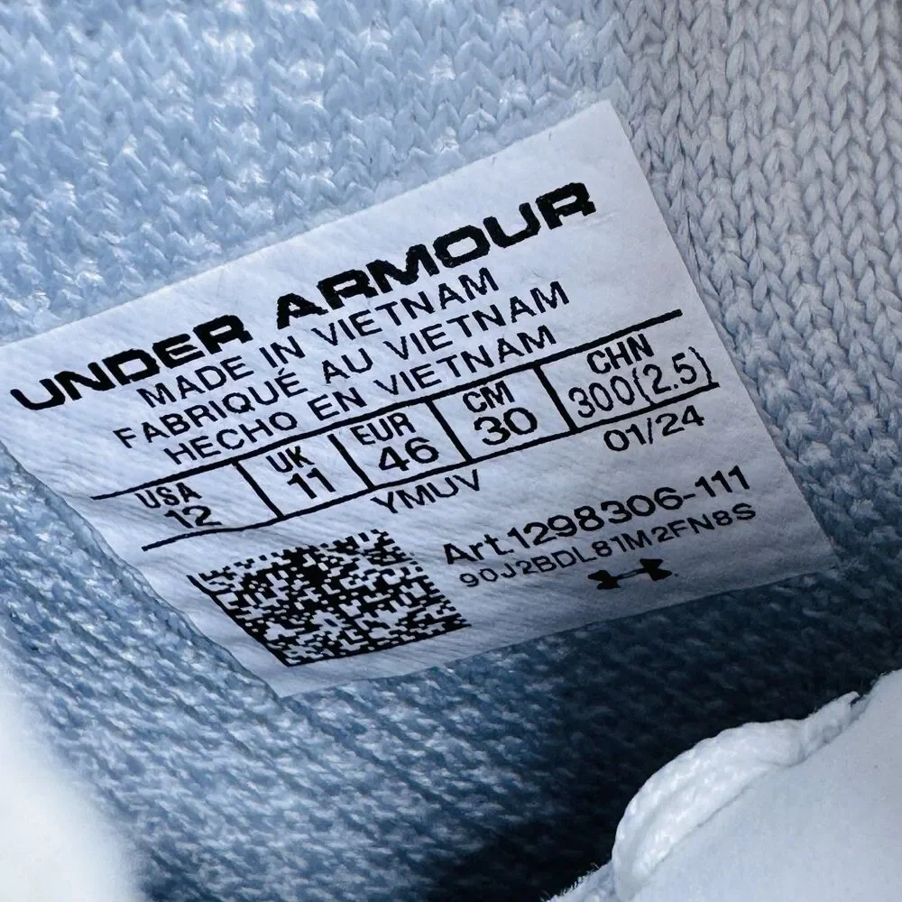 NEW Under Armour Curry 4 Retro White Gold Basketball Shoes Men Sz 12 1298306-111